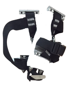 Coppia cinghie per ramponi monta palo in acciaio.